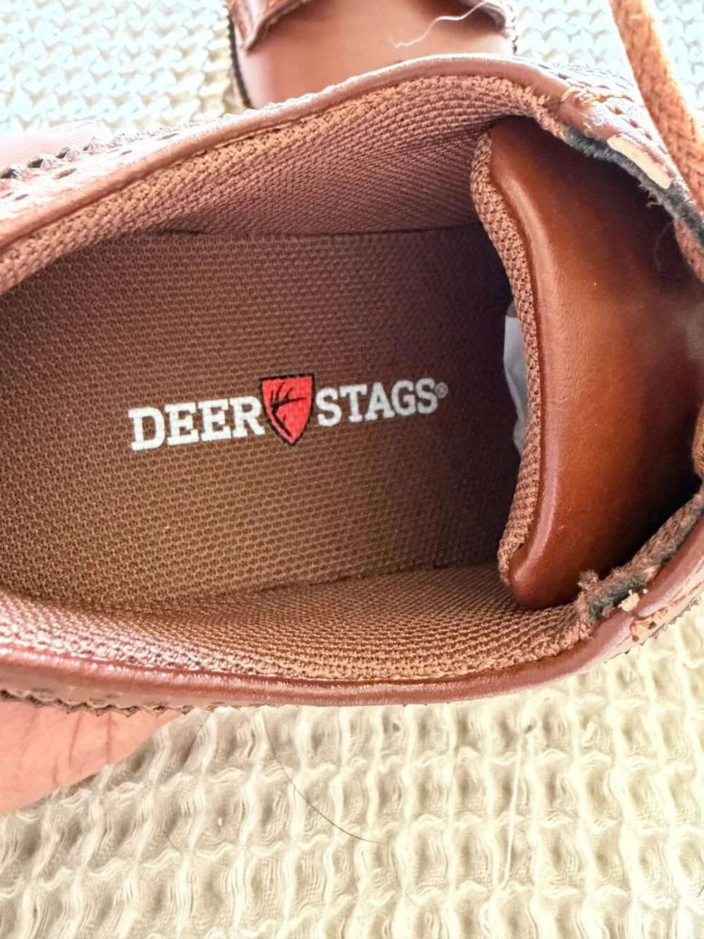 NWOT Boys Deer Stag Ace Wingtip Dress Shoes, Size 12.5